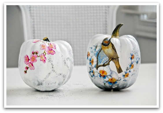 Decoupaged Pumpkins via Funkytime