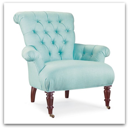 Button Tufted Seafoam Chair Lee Industries via Layla Grace