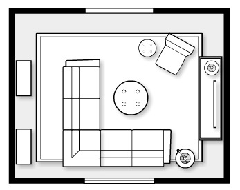 Fall Inspired Family Room- Space Plan by Satori Design for Living