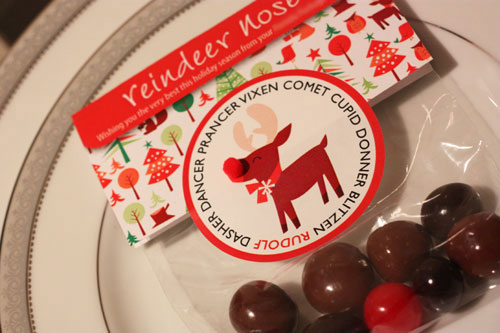 Reindeer Nose Chocolates in Favor Bag