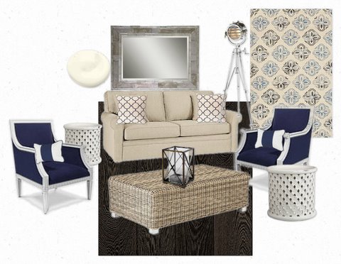 Seaside Inspired Living Room Mood Board