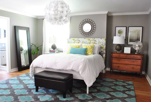 Bedroom Walls Painted in Benjamin Moore Rockport Gray (HC-105)