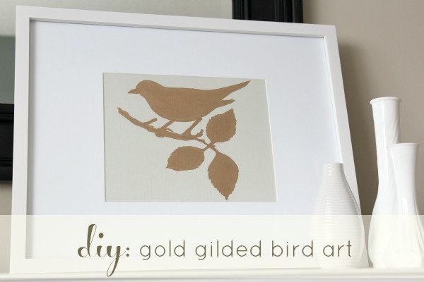 DIY Gold Gilded Bird Art 