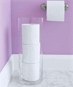 Decorating With Glass Cylinders - Toilet Paper Storage 