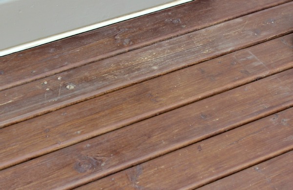 Dark Stained Deck BEFORE