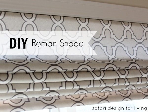 DIY Roman Shade Using Printed Linen Fabric