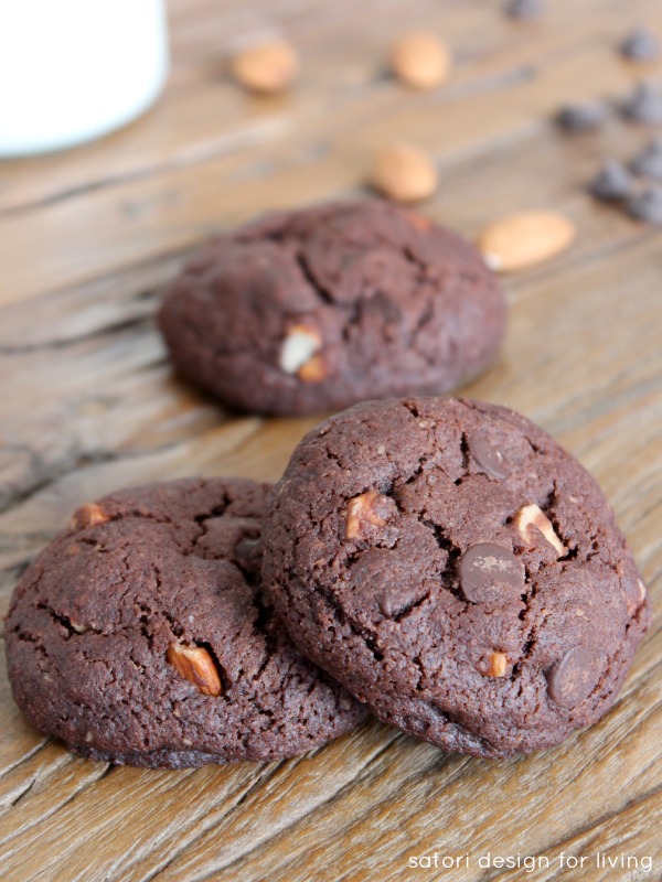 Decadent Double Chocolate Almond Cookies