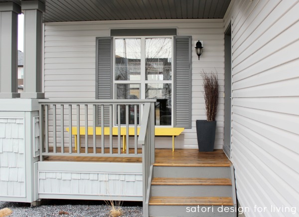 Spring Front Porch Decorating Ideas - Grey Front Porch BEFORE