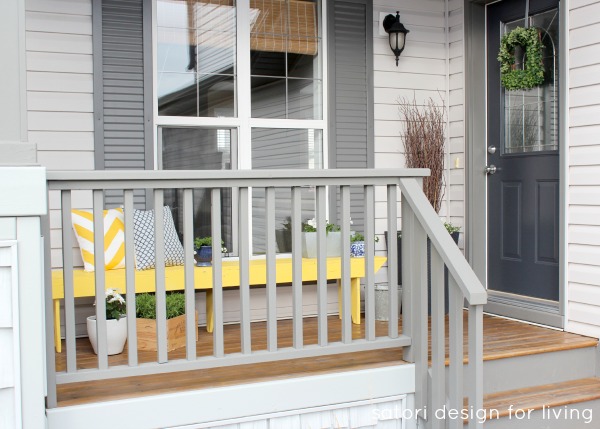 Spring Front Porch Decorating Ideas - Adding a Touch of Vintage Cottage Charm to a Grey Front Porch