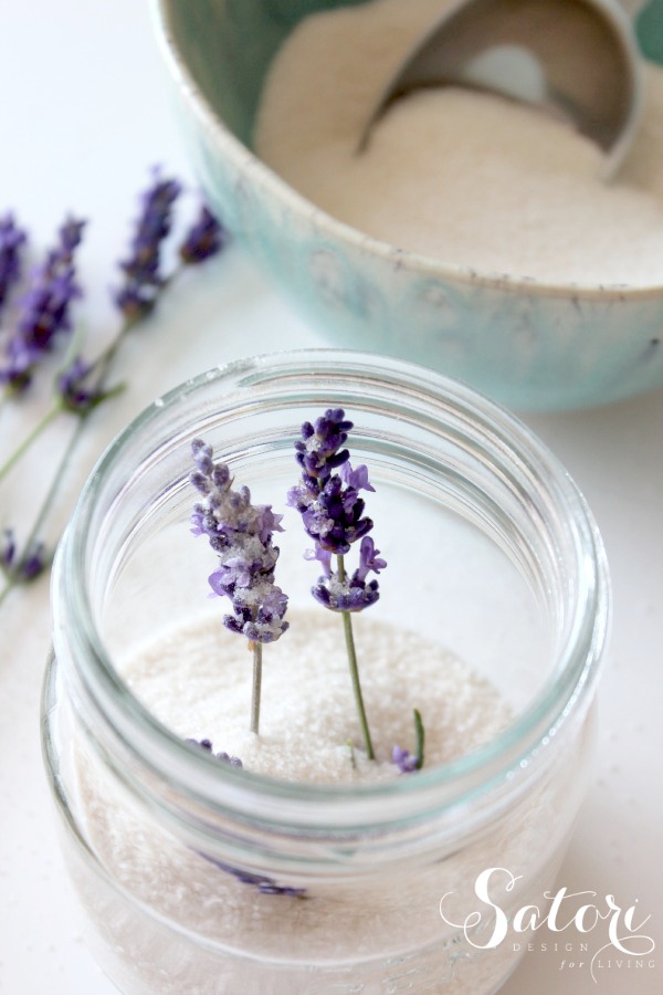 Lavender Infused Sugar in Glass Jar