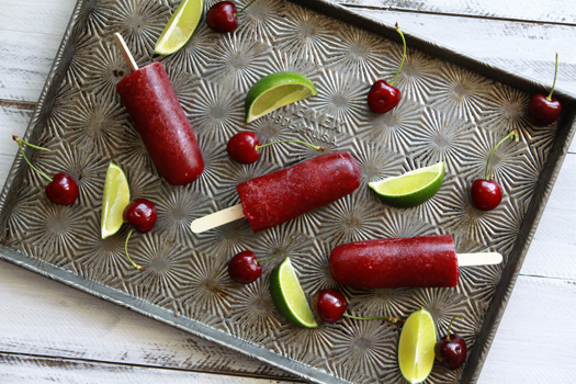 Cherry Limeade Popsicles 