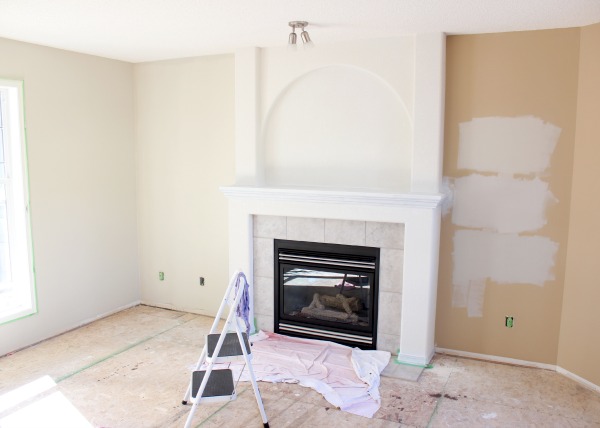 Living Room Paint Makeover with Benjamin Moore's Baby Fawn 0C-15 - Satori Design for Living