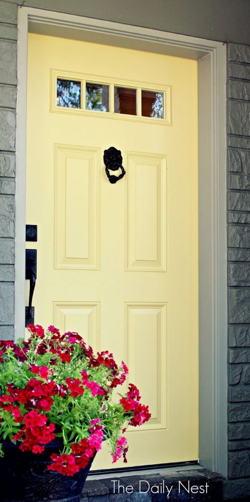 Sherwin Williams Beeswax Door - Butter Yellow Front Door 