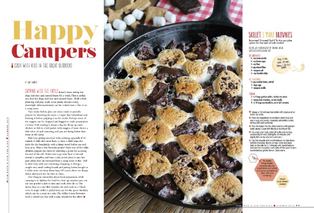 Yum Food & Fun for Kids Magazine Featuring Skillet S'more Brownies Recipe 