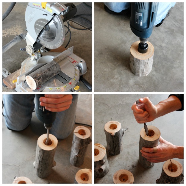 How to Make Log Tea Light Holders 