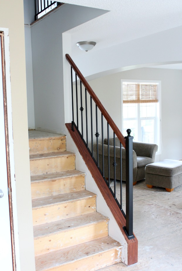 Staircase Makeover Progress - Removing Carpet and Adding Hardwood to Stairs