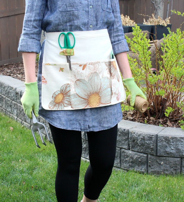 Gardening Apron with Floral Pockets