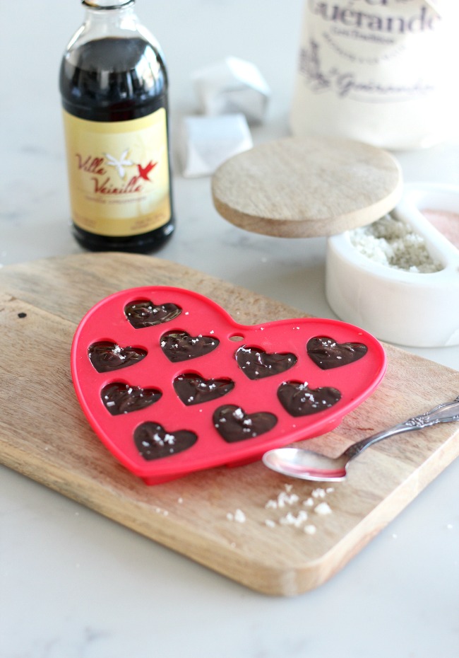 Chocolate Truffle Valentine Hearts With Fleur de Sel 