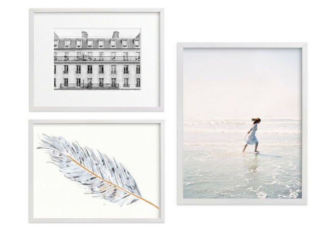 Collection of White Framed Art Prints