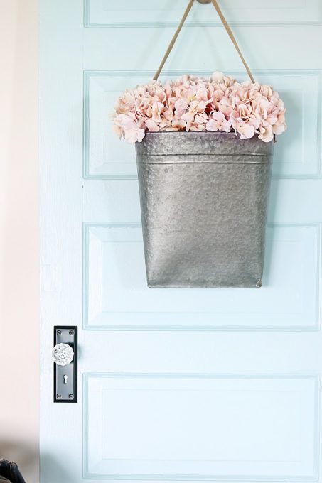 Door Painted in Behr Clear Pond Blue 