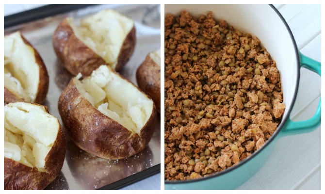 Tex Mex Ground Turkey Baked Potato