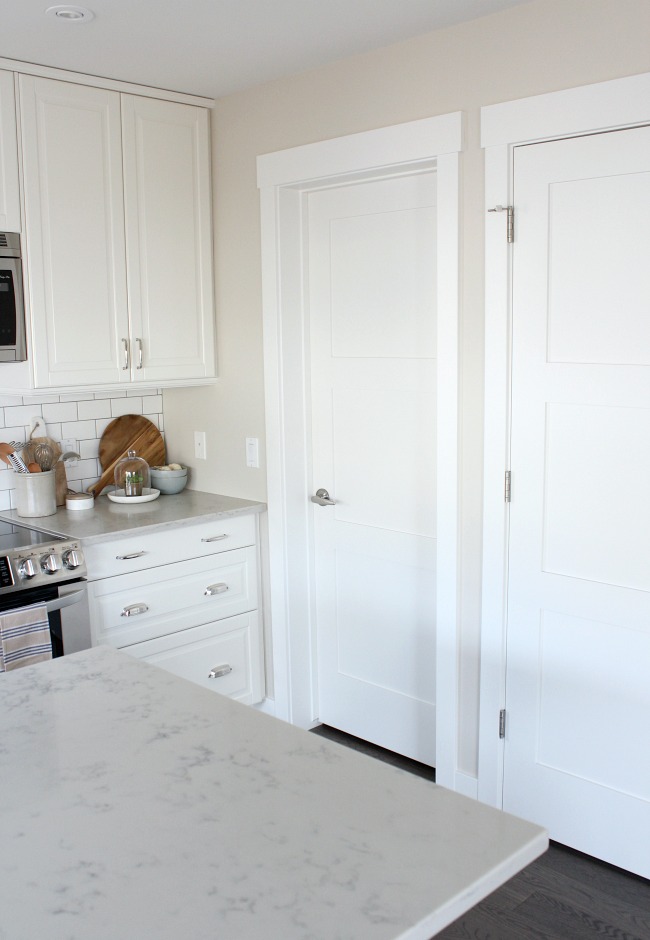 Kitchen with White Painted Shaker Style Trim and Doors 