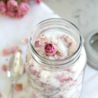 Dried Rose Petal Bath Soak in Jar