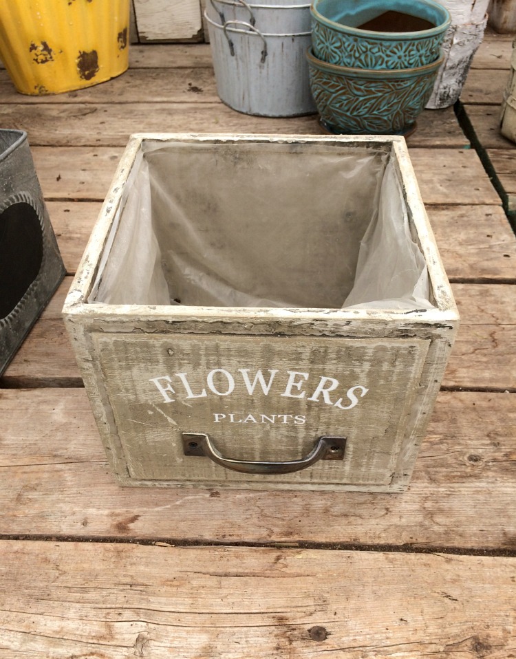 Drawer Planter with FLOWERS painted on Front