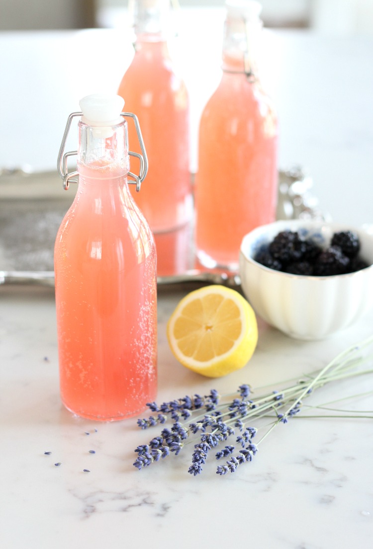 DIY Bottled Lavender and Blackberry Sparkling Lemonade by Satori Design for Living