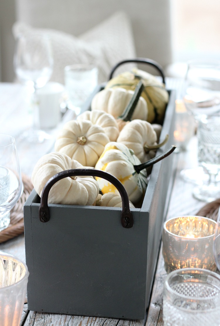 DIY Fall Table Centerpiece with Pumpkins and Gourds