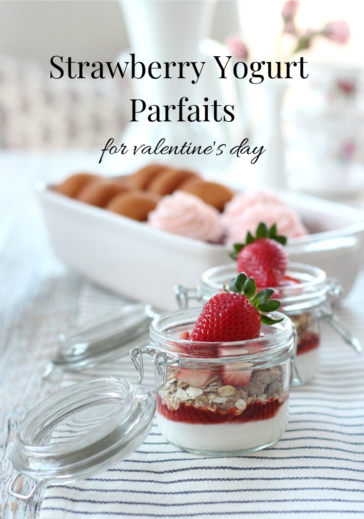 Strawberry Yogurt Parfaits for Valentine's Day in Jars