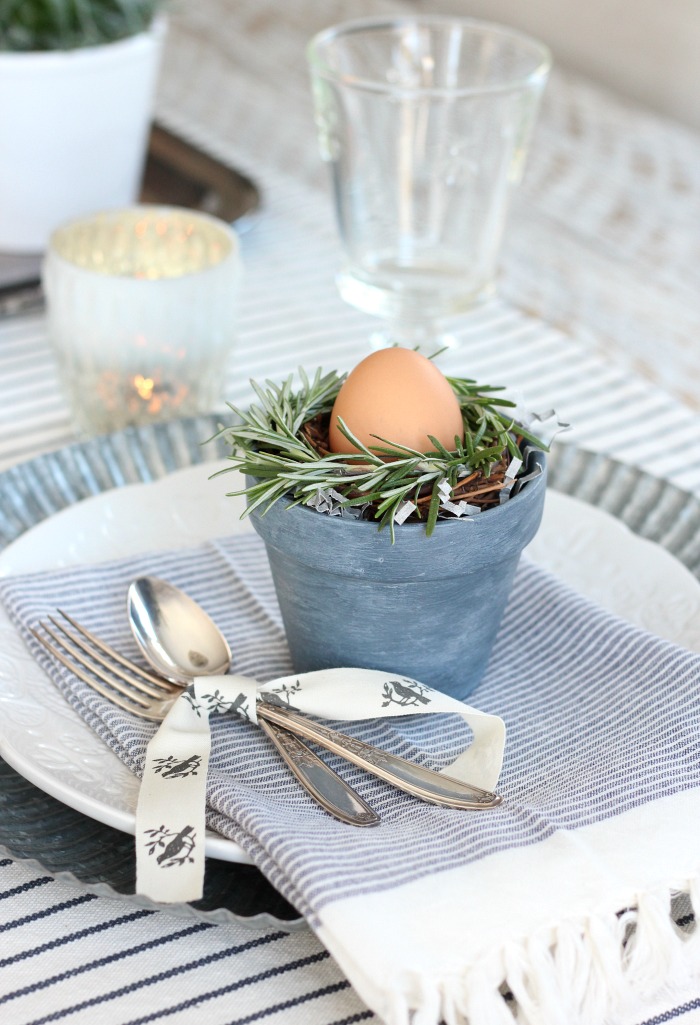 DIY Mini Rosemary Wreath Spring Table Setting Decorations - Satori Design for Living