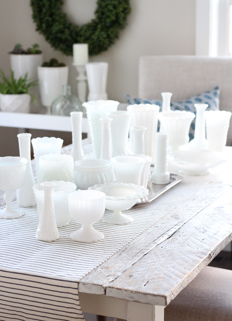 White Milk Glass Vase Collection