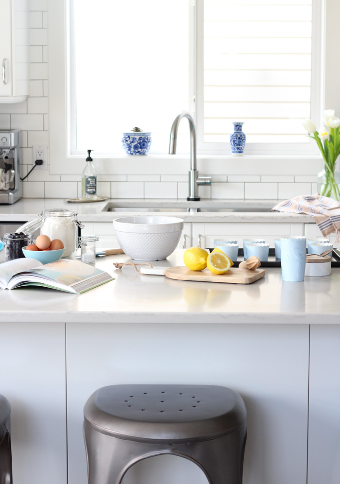 White Kitchen Makeover with IKEA Cabinets and Subway Tile Backsplash