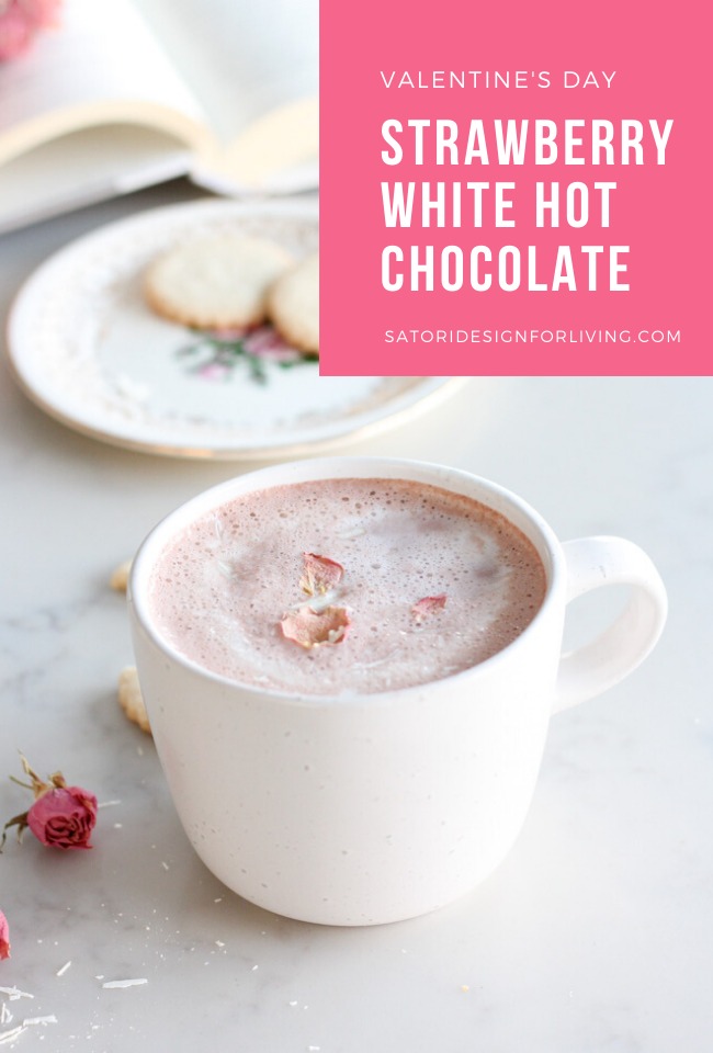 Strawberry White Hot Chocolate Recipe for Valentine's Day