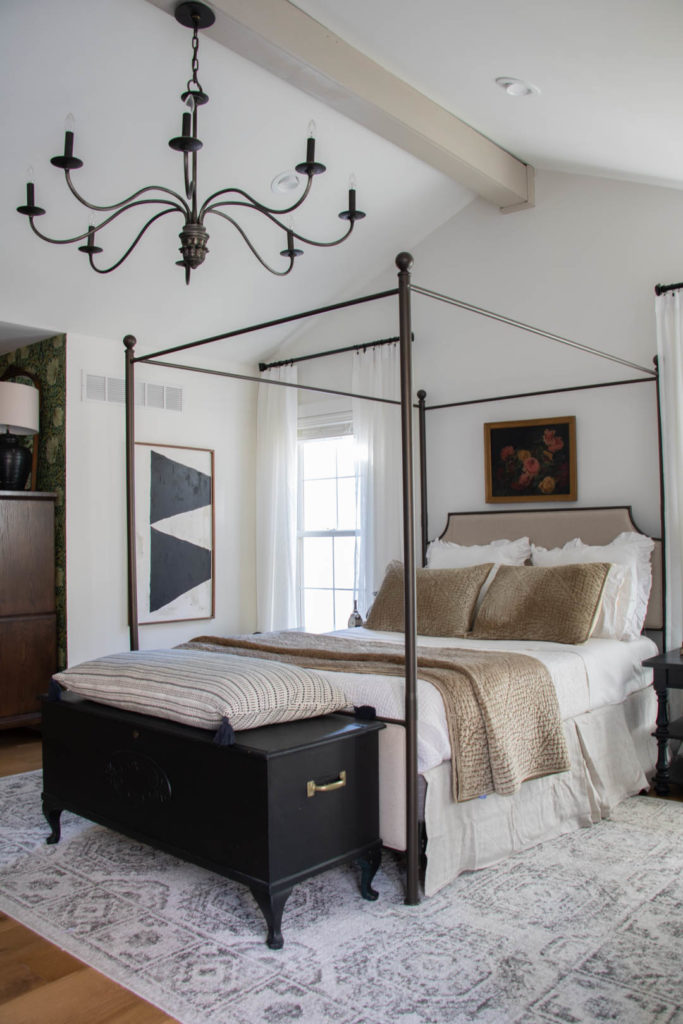 White Dove Bedroom Walls with Canopy Bed - Seeking Lavender Lane