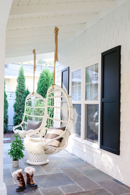 White House with Black Shutters - Modern Glam