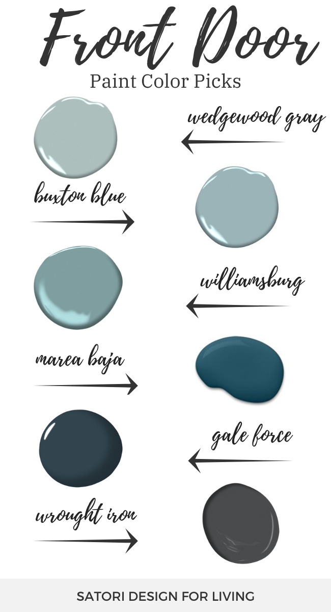 Front Door Paint Colors - Blue, Blue-Green and Charcoal