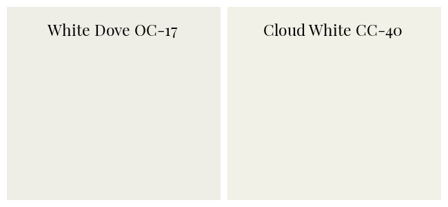 Benjamin Moore White Dove vs. Cloud White