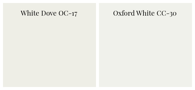 Benjamin Moore White Dove vs. Oxford White