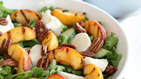 Grilled Peach Summer Salad with Maple Vinaigrette